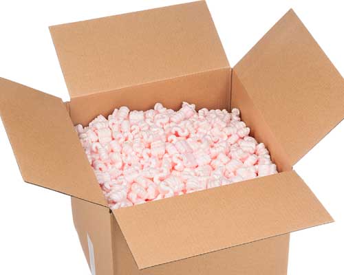 Box with packing peanuts
